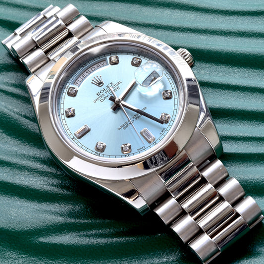 ROLEX DATE-DAY DIAMOND DIAL 🩵😍